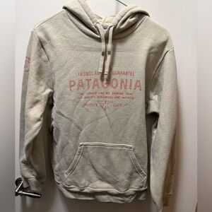 Patagonia Tan Hoodie with Red Accents